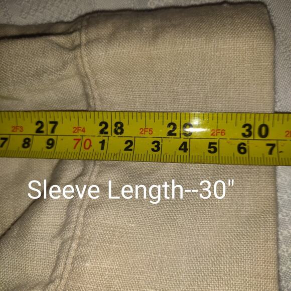 Beige GAP Linen Jacket Hoodie Adult XL Zips Snaps Outdoors Faux Pockets - Picture 15 of 16